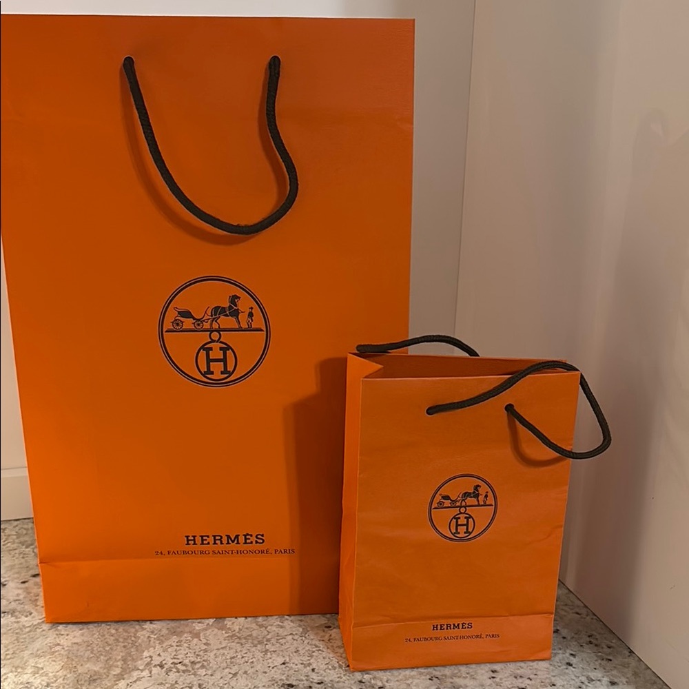 ❌SOLD❌Hermes Orange Shopping Bag Set
